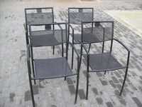 Ogrodowe Krzesło Metalowe Czarne krzesła mocne stabilne