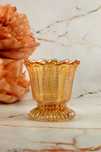 Szklany iryzowany wazonik szkło retro prl vintage carnival glass