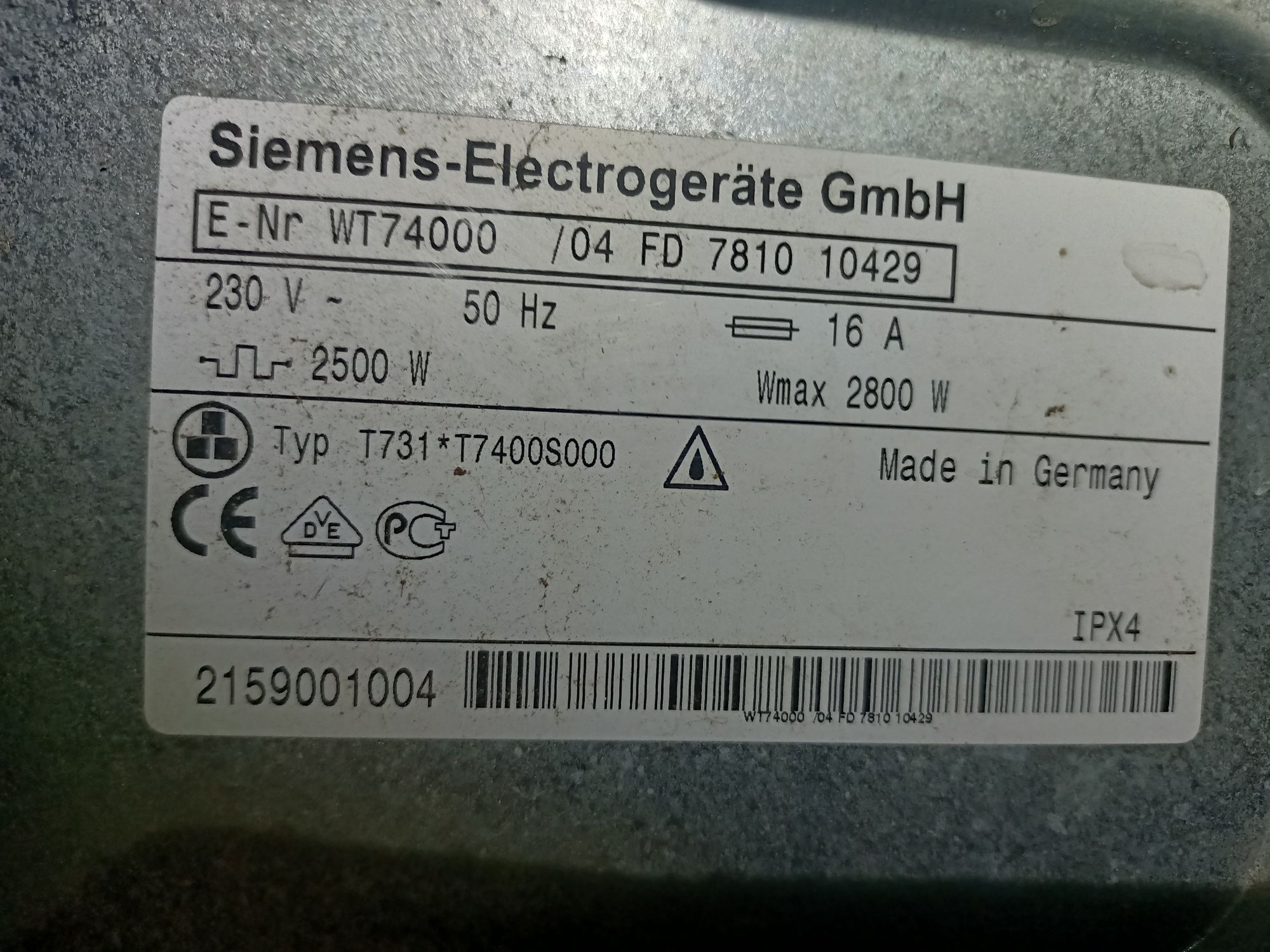 WT7400 Siemens zapchasty сушильна Samsung dw70f5e0hgw