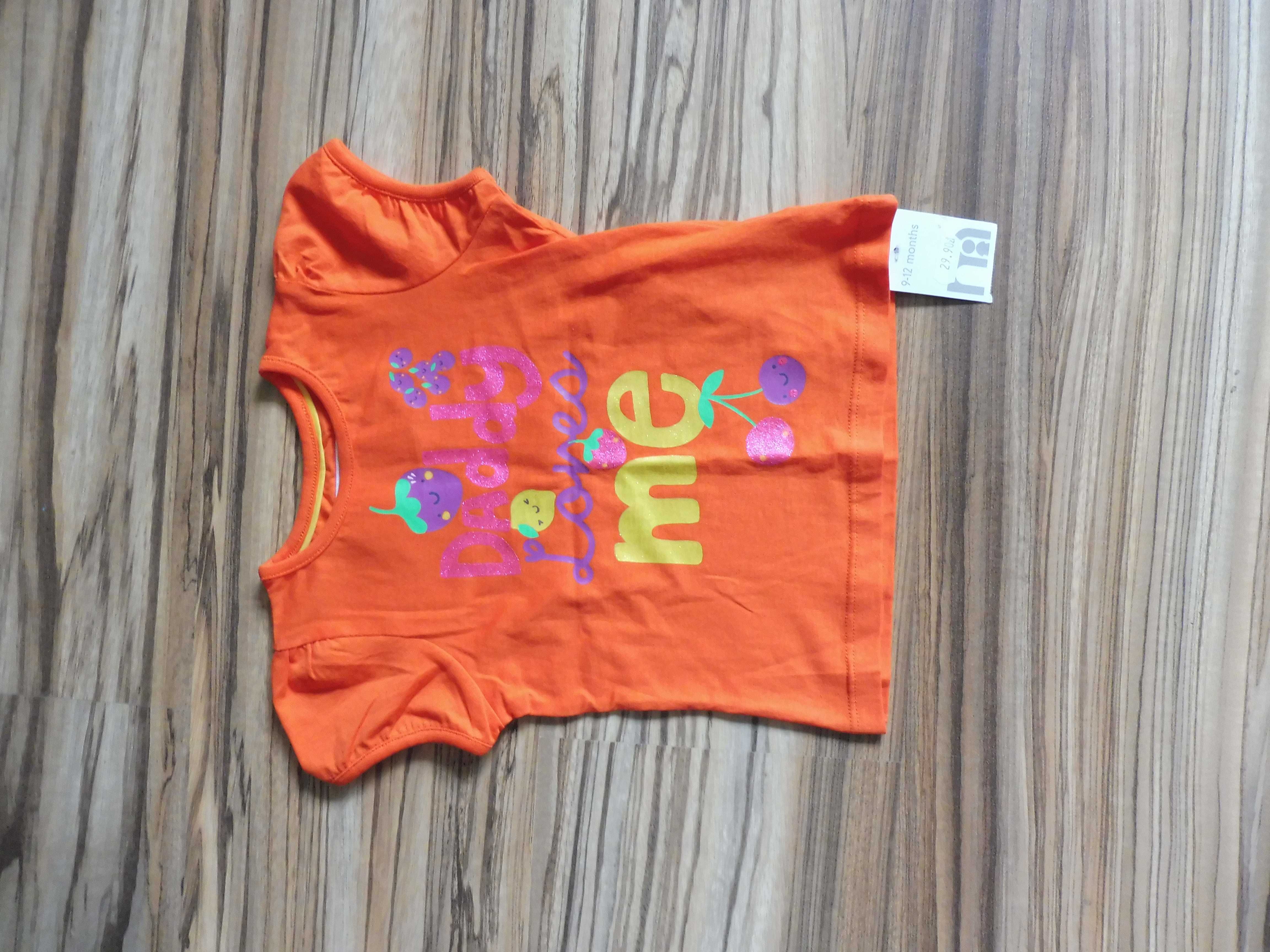 zestaw spodnie plus uroczy T-shirt na rozmiar 74/80
