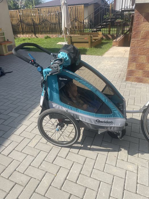 przyczepka wózek rowerowy luspacerowy Qeridoo sportex 1 dla 1 dziecka.