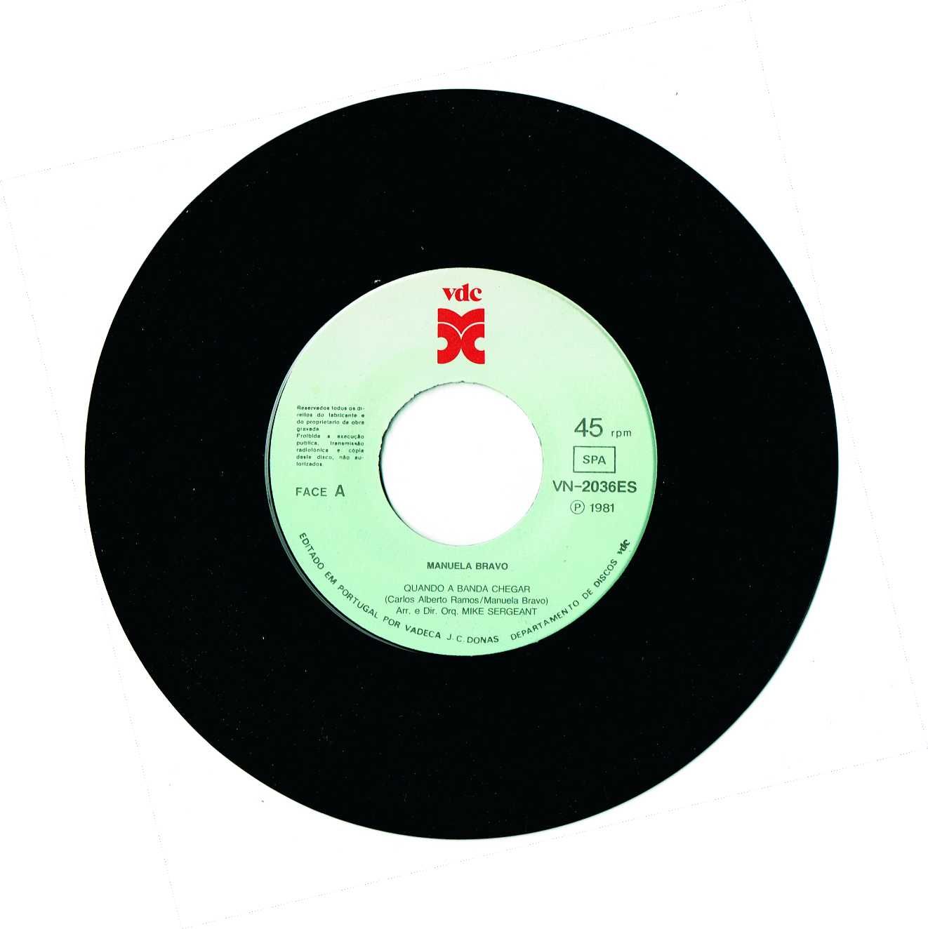 Manuela Bravo - Quando abanda chegar 1981 VDC  Disco EP 45 rpm -
