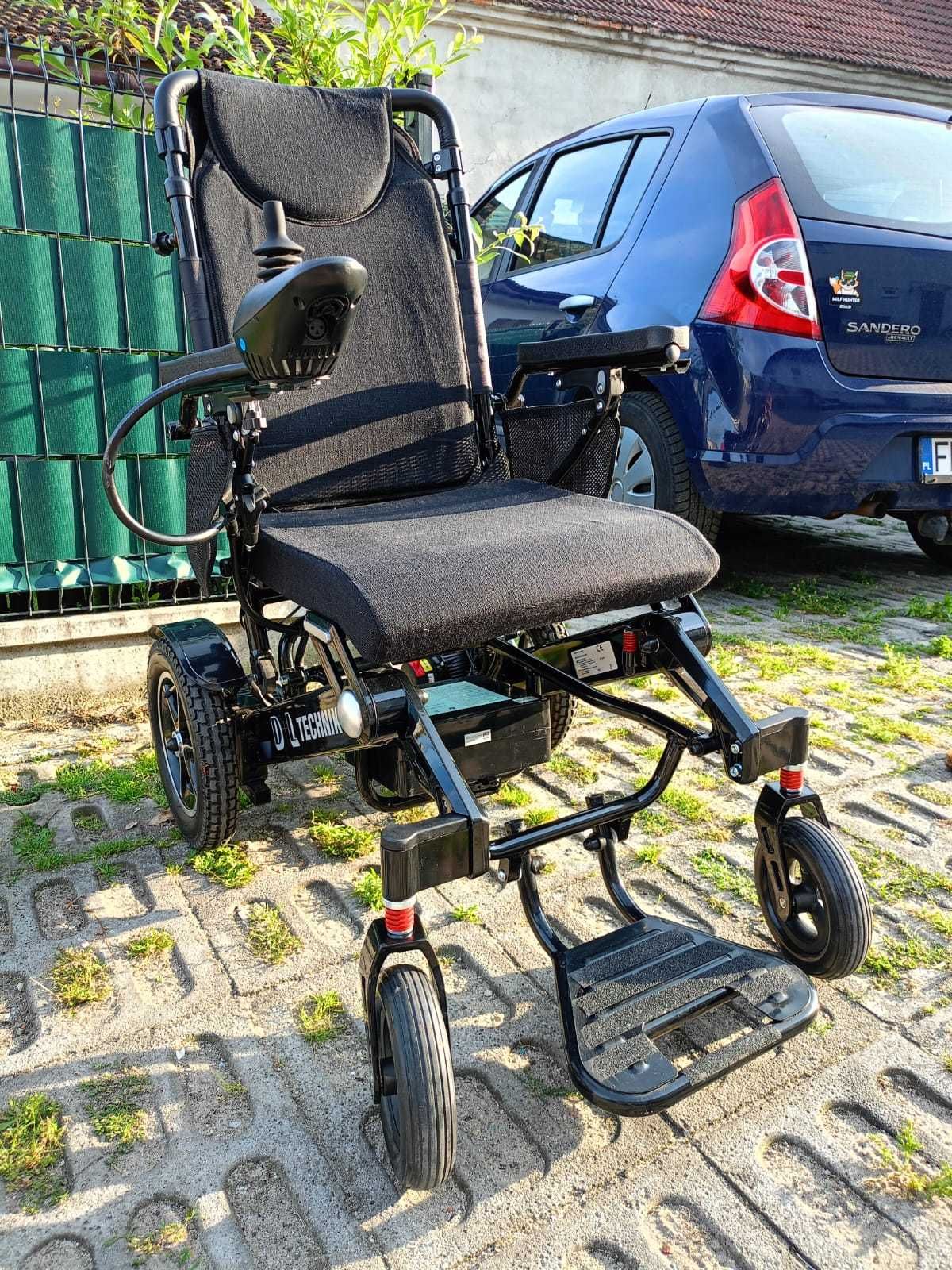 Elektryczny wózek inwalidzki z joystickiem składany mobilny NOWY ładow