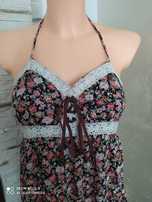 Długa sukienka country boho kwiaty r.XS/S