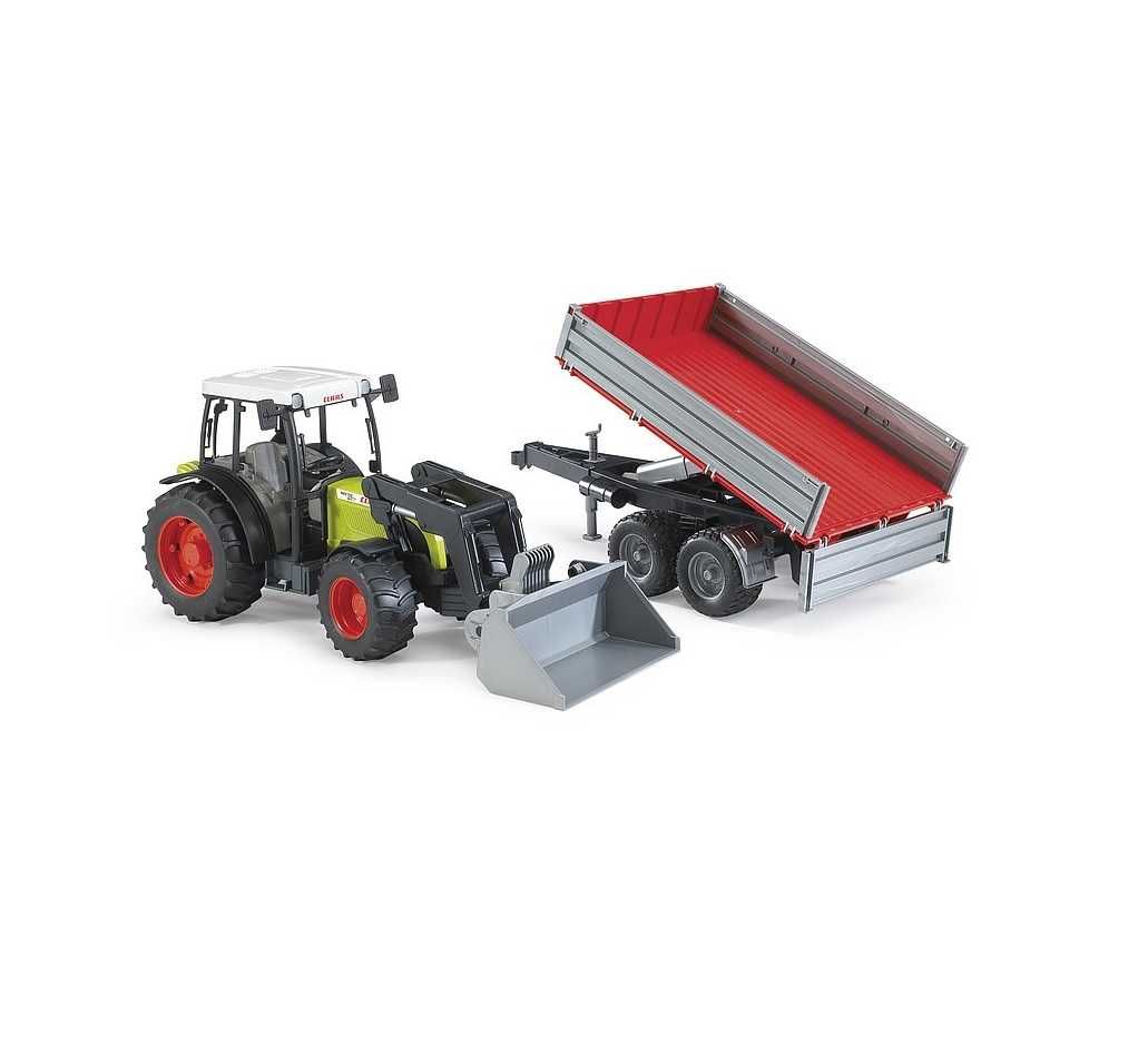 PREZENT Bruder 02112 traktor Claas Nectis + przyczepa + ładowacz