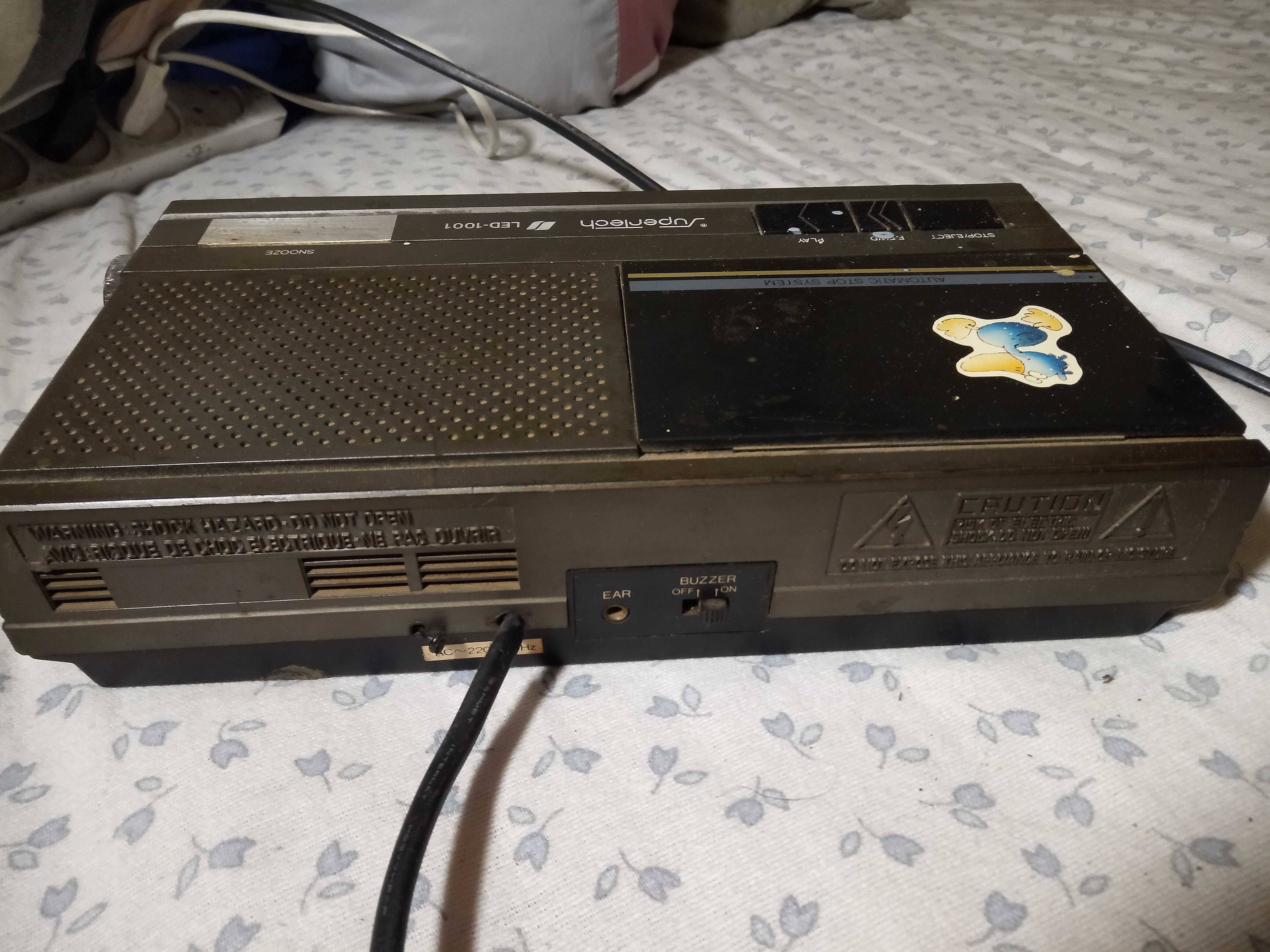 supertech led-1001 radio clock casete player