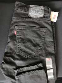 Levis 512 MĘSKIE CZARNE jeansy elastyczne W34 L32 dopasowane NOWE