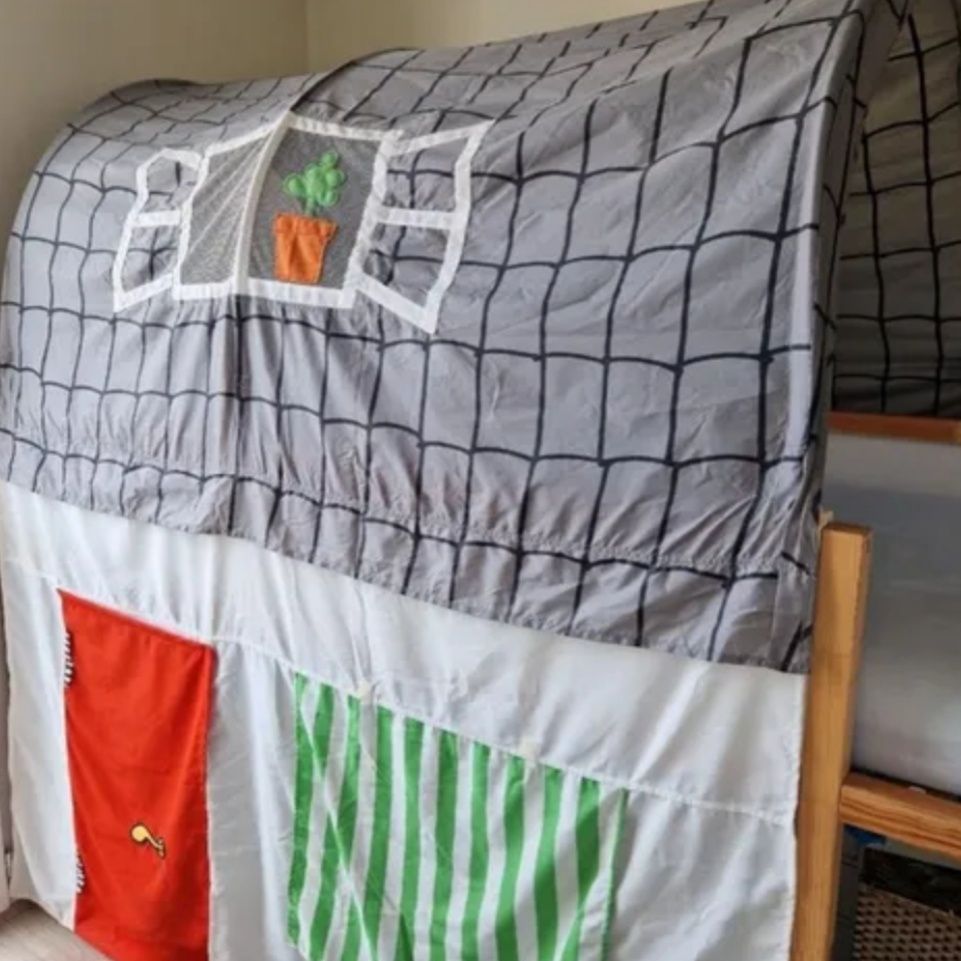 Łóżko na antresoli piętrowe dwustronne materac 90x200 baldachim dowóz