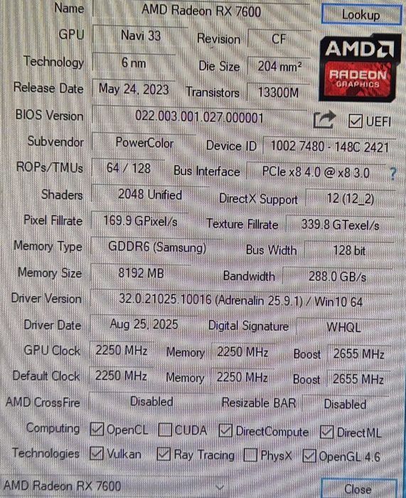 Відеокарта PowerColor Radeon RX 7600 8 GB Fighter