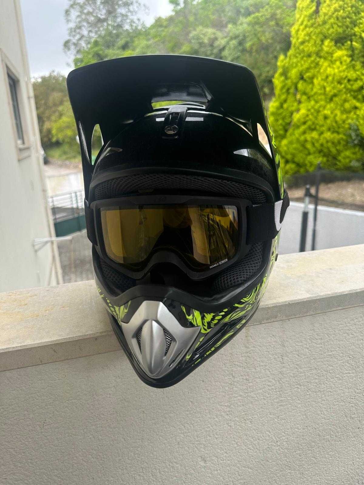 capacete de enduro e moto cross  infantil