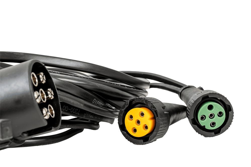 Wiązka przyczepki ASPÖCK 4,5 m wtyczka 7 PIN bajonety 2x 5 PIN