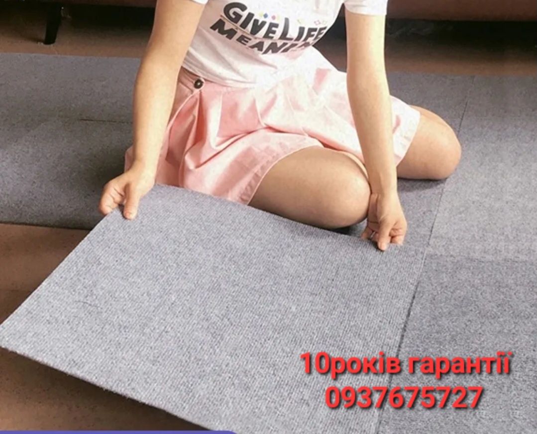 Плитка самоклеюча ковролин коврова підлога напольное покрые ремонт 60с