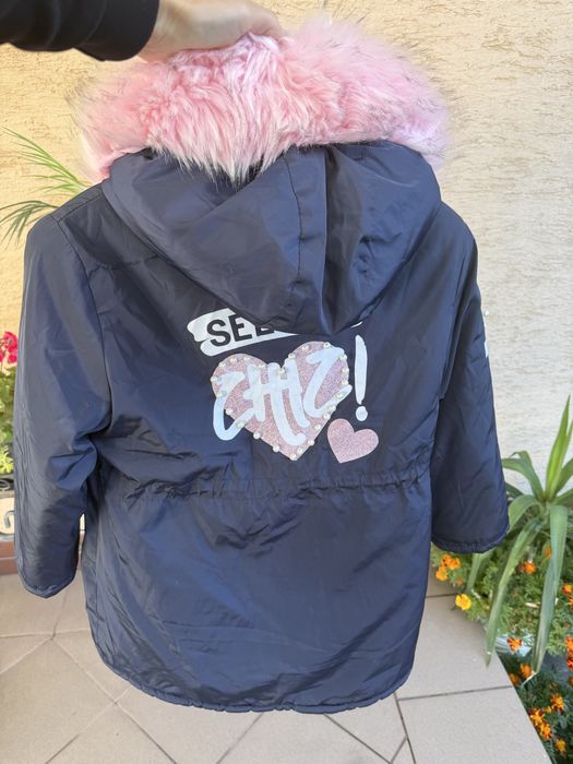 Kurtka dla dziewczynki 146 ocieplana zimowa