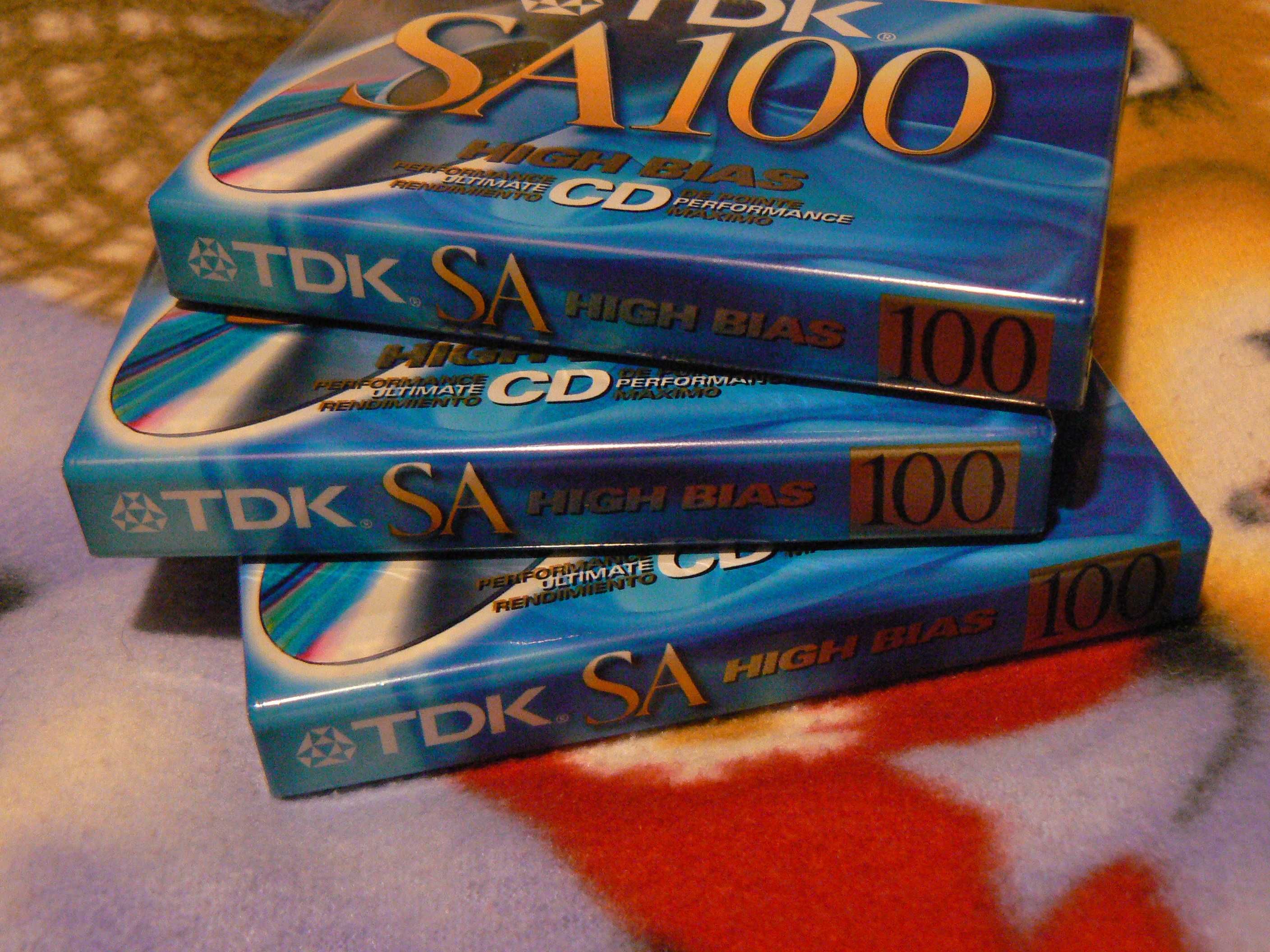 Аудіокасета TDK SA 100, хром, тип 2, час 100хв, вир Японія-США, 3 шт