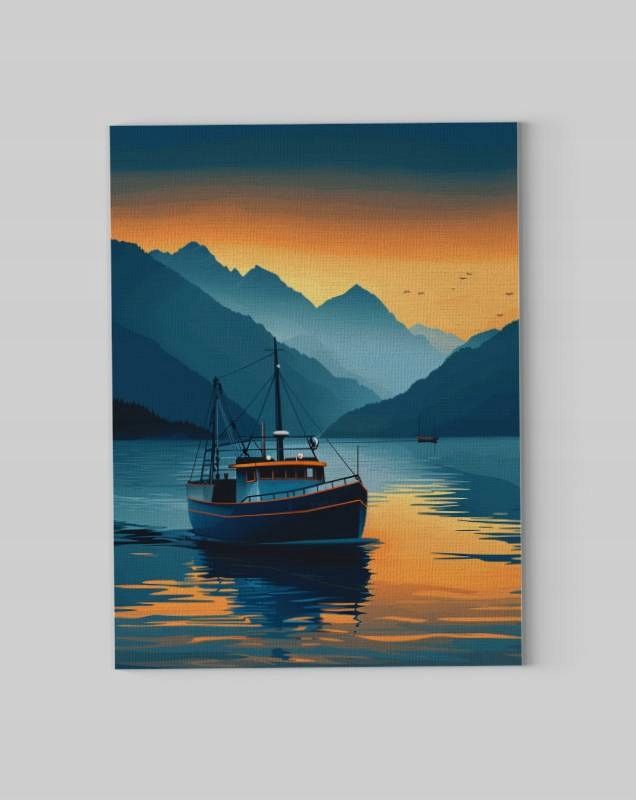 Obraz na płótnie "Zachód Słońca na Morzu" 45x60 cm do salonu
