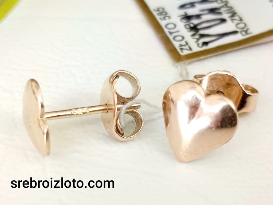 Kolczyki złote serduszka