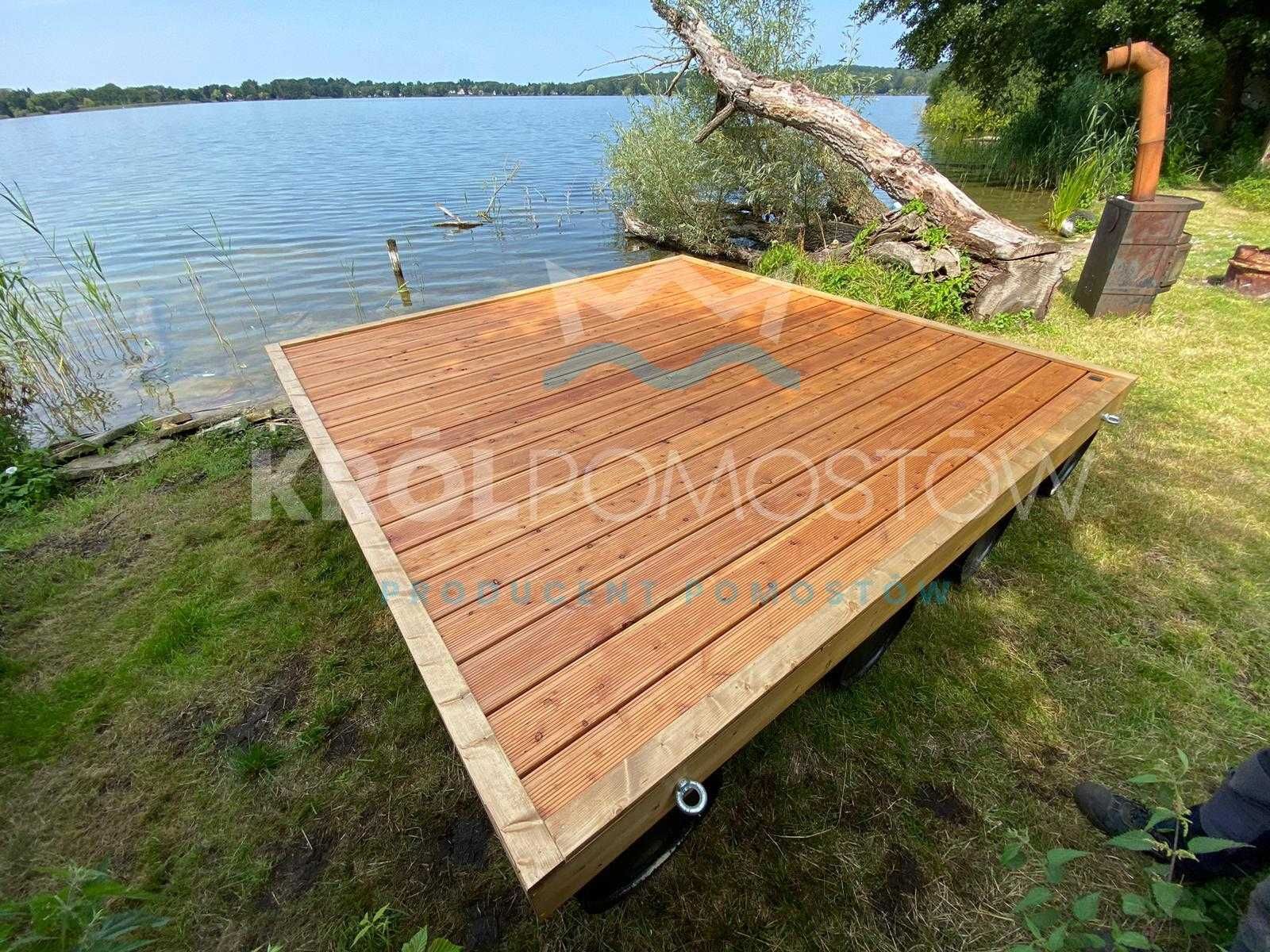 Pływający pomost, platforma pływająca tratwa z poszyciem 9 mkw 3x3 m