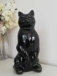Figurka czarny kot ceramiczny