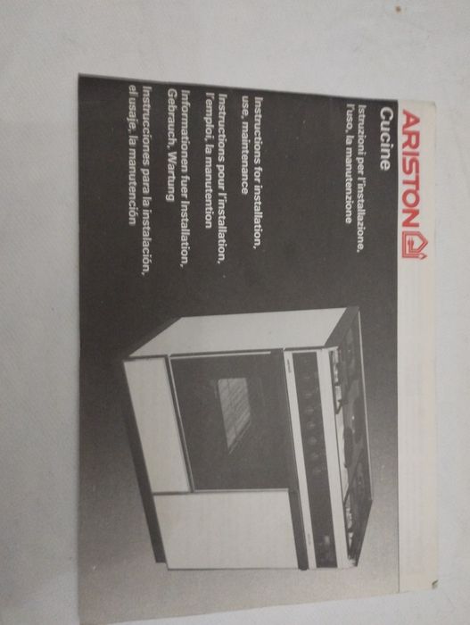 Manual Ariston cucine a gás com forno elétrico vintage