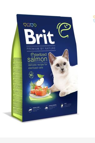 Сухий корм Brit Premium by Nature Cat Sterilized Salmon 8кг лосось
