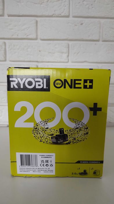 Ryobi wiertarko-wkrętarka R18DD3-1C20GA31J + bity