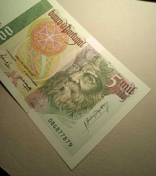 Nota 5 mil escudos 1995 Vasco da Gama NOVA - Envio Gratis