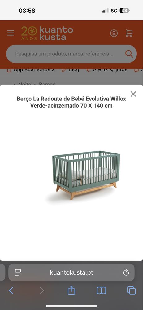 Berco / cama bebe evolutivo