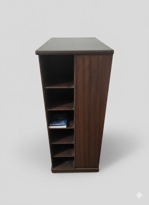 Móvel para armazenamento de CDs rotativo em madeira