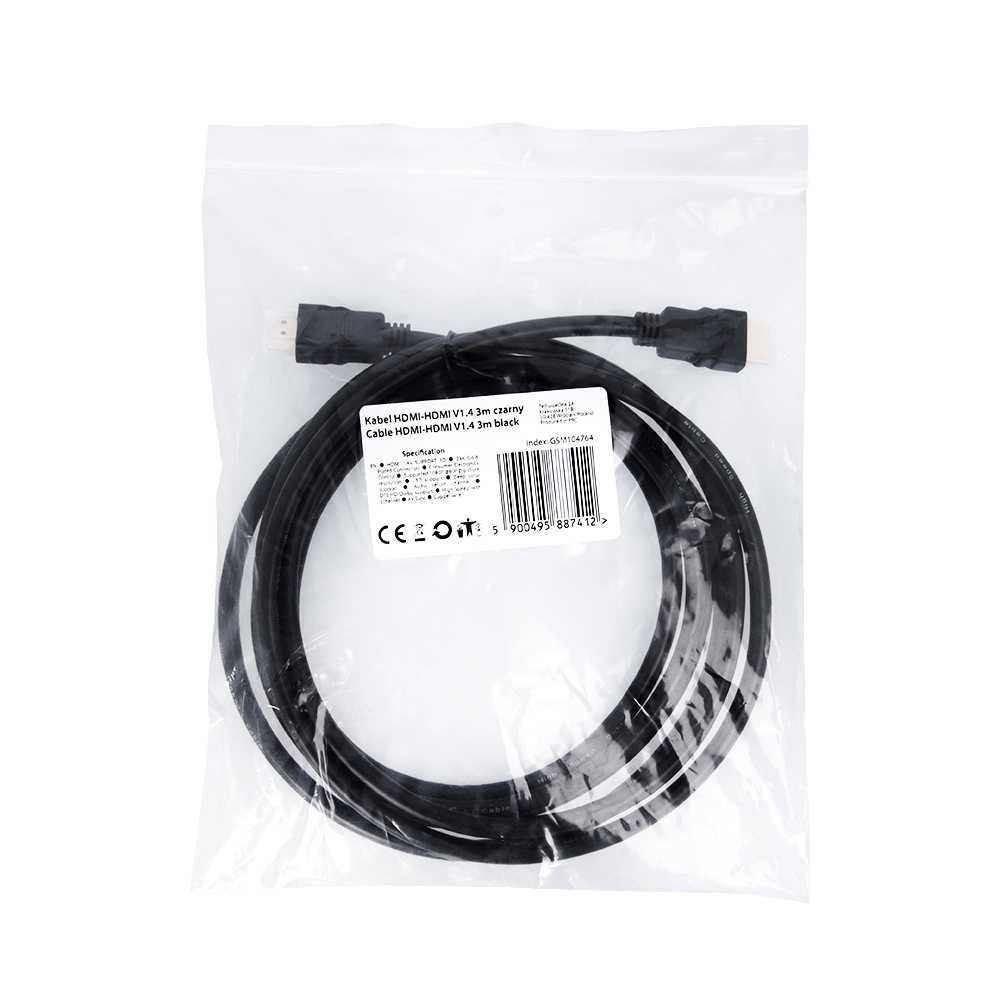 Kabel HDMI-HDMI 1.4 Forever 3m czarny