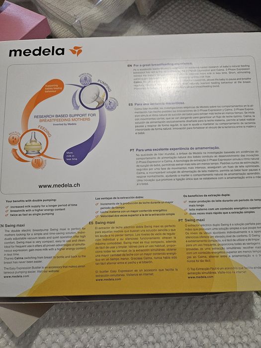 Bomba de extração de leite elétrica dupla, Medeia swing maxi