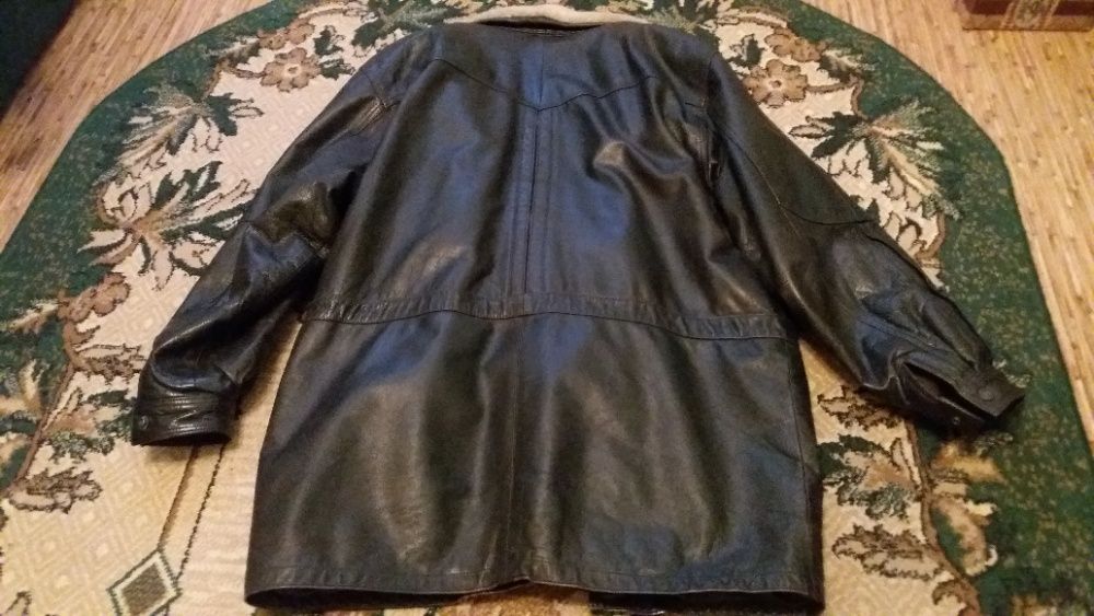 Мужская зимняя кожаная куртка