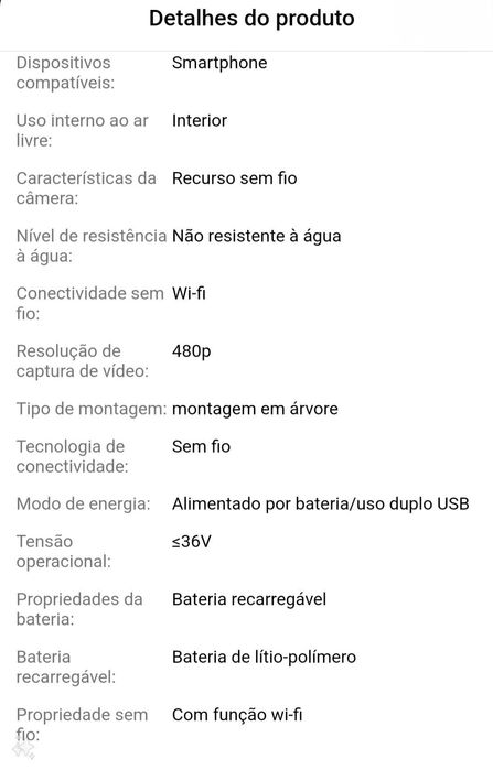 Mini câmara de monitorização