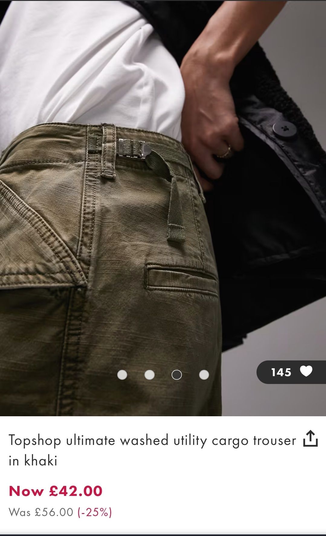 Штаны женские Topshop хаки военные оверсайз в милитари стиле текущая к