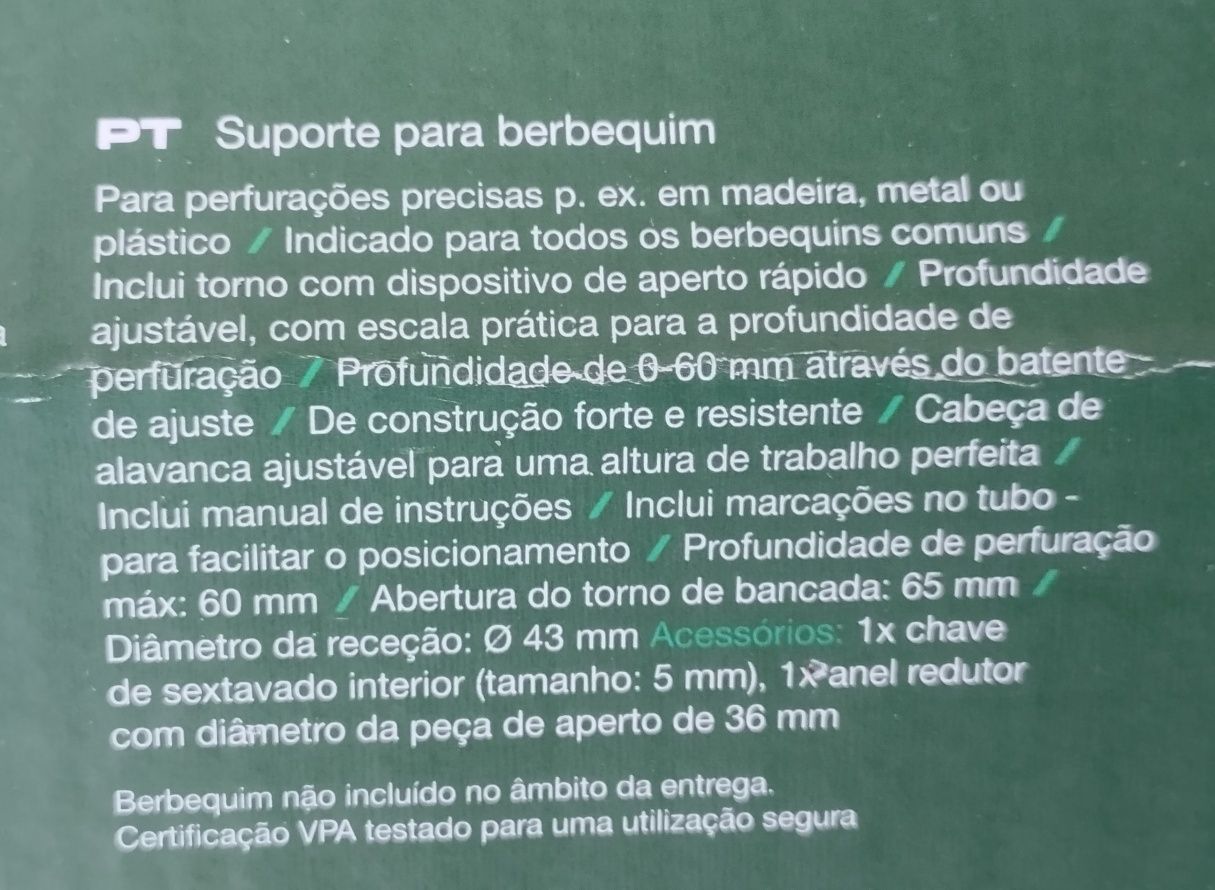 Suporte berbequim Parkside novo