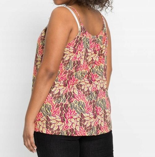 B.P.C bluzka letnia na ramiączka top wzór liście r.40/42