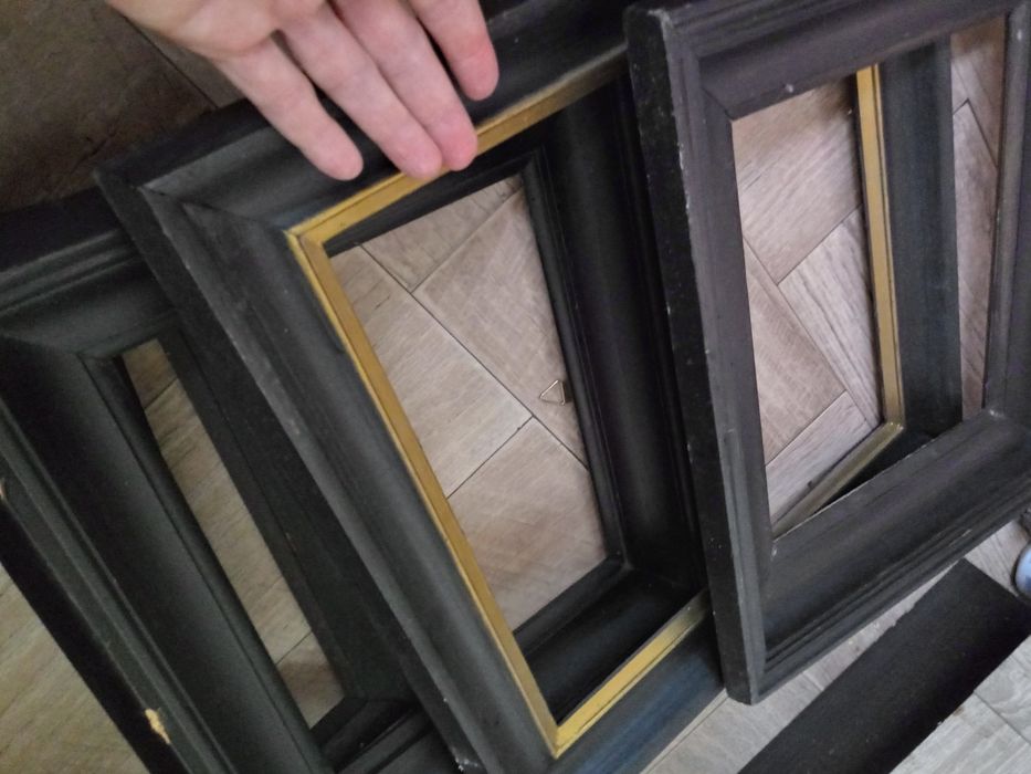 Ramy 6 szt.__szerokie drewniane czarne