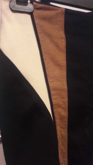 Spódniczka dzianina mini czarna + beż +krem XS - S ozdobny suwak