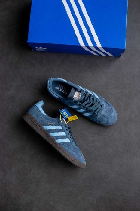 Мужские кроссовки Adidas Spezial Handball Blue Premium. 40-45