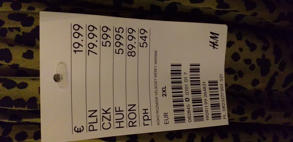 Koszula bluzka H&M 2xl zielona panterka