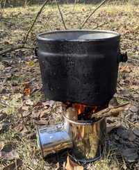 Легкая мощная походная турбо печка Airwood на твердом топливе вес 480г