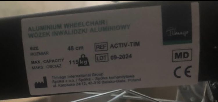 Lekki aluminiowy nowy wózek inwalidzki