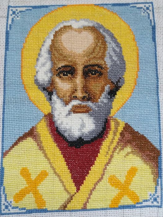 Образ Святий Миколай #Икона Святой Николай # Картина # вишивка DMC