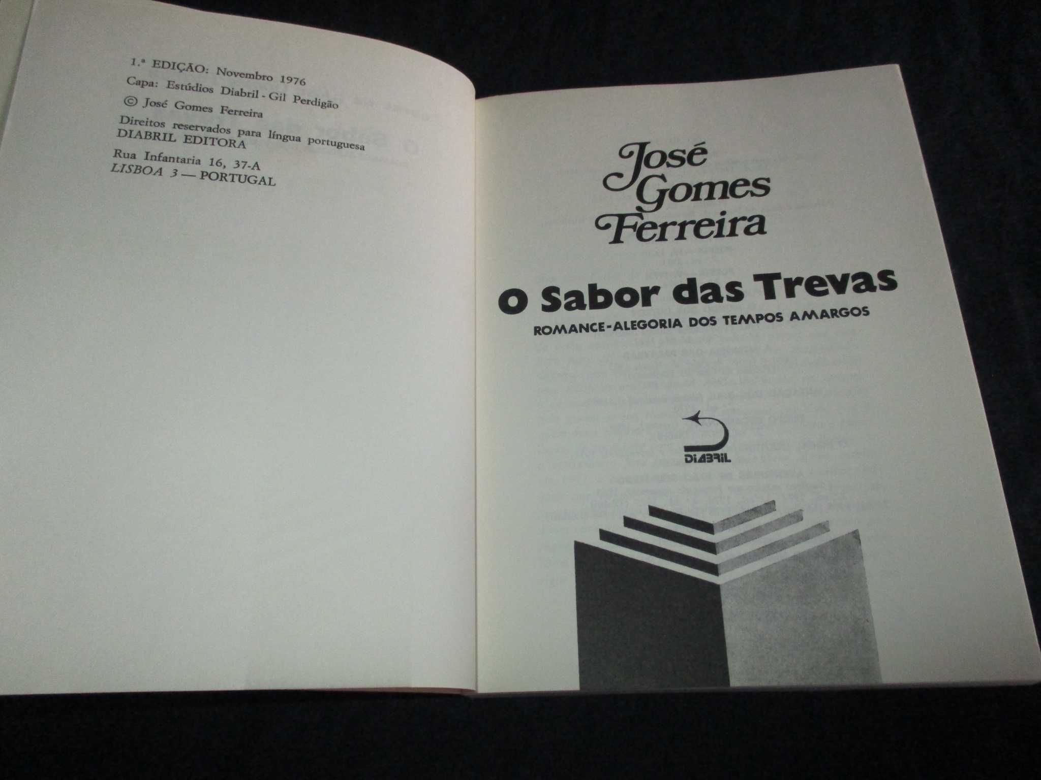 Livro O sabor das Trevas José Gomes Ferreira 1ª edição