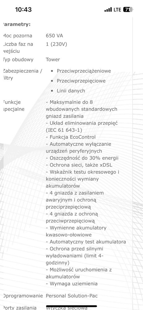 Zasilacz UPS Eaton Protection Station 650