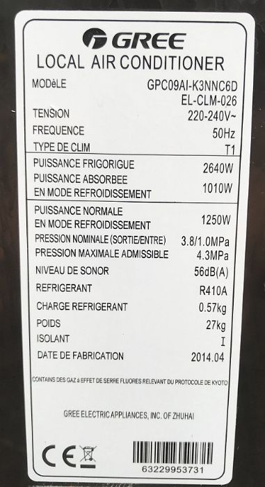 Osuszacz powietrza Bardzo Wydajny Przenośny Klimatyzator Gree r 2014