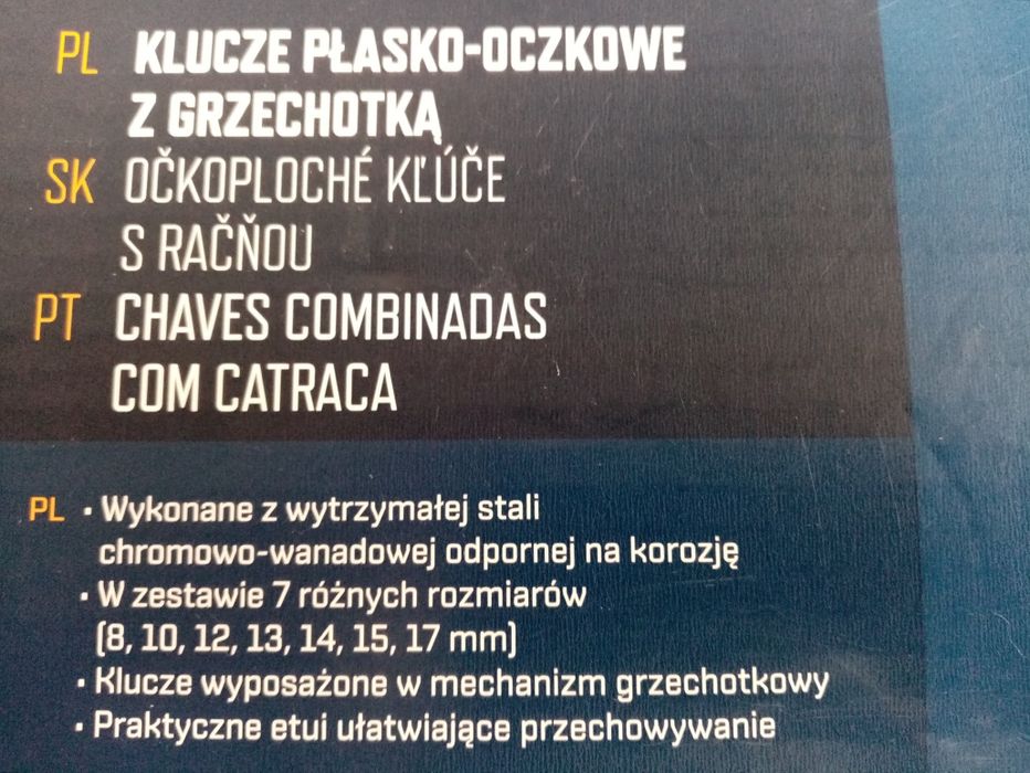Komplet kluczy z grzechotkami 7szt Nowe