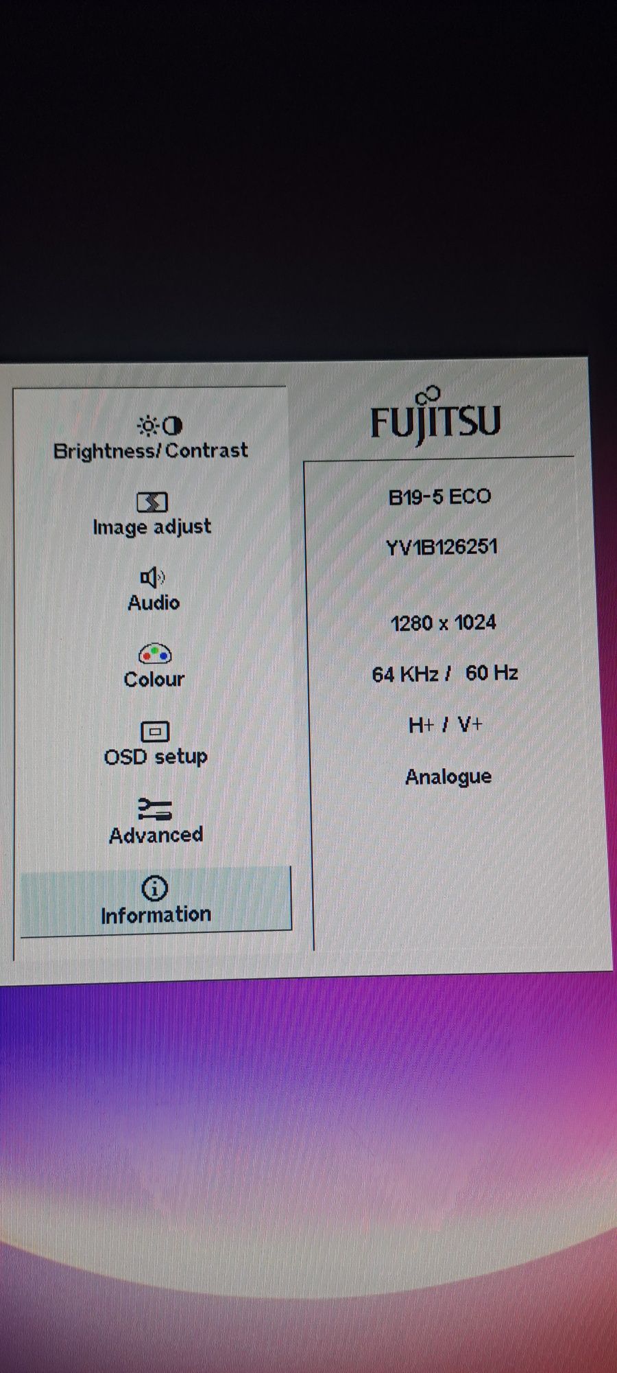 Monitor Fujitsu LCD Display B19-5 ECO