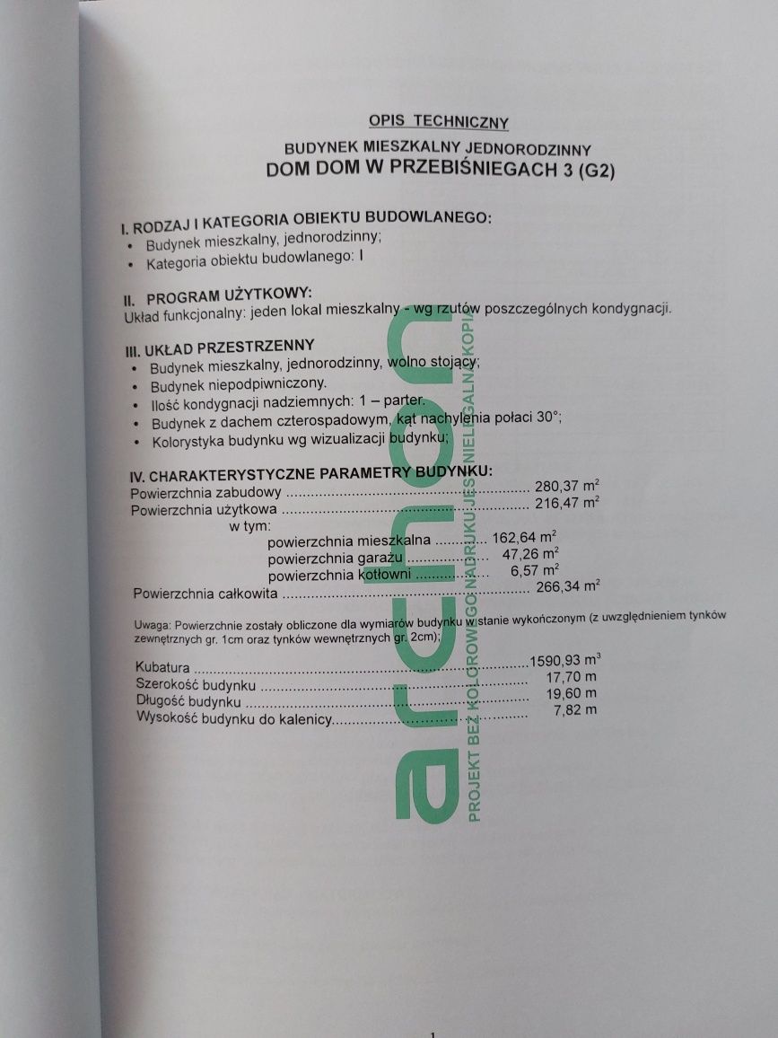 Projekt domu parterowego "Dom w przebiśniegach 3 G2" lustrzane odbicie