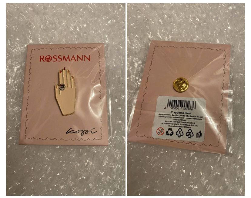 Przypinka broszka dłoń rossmann