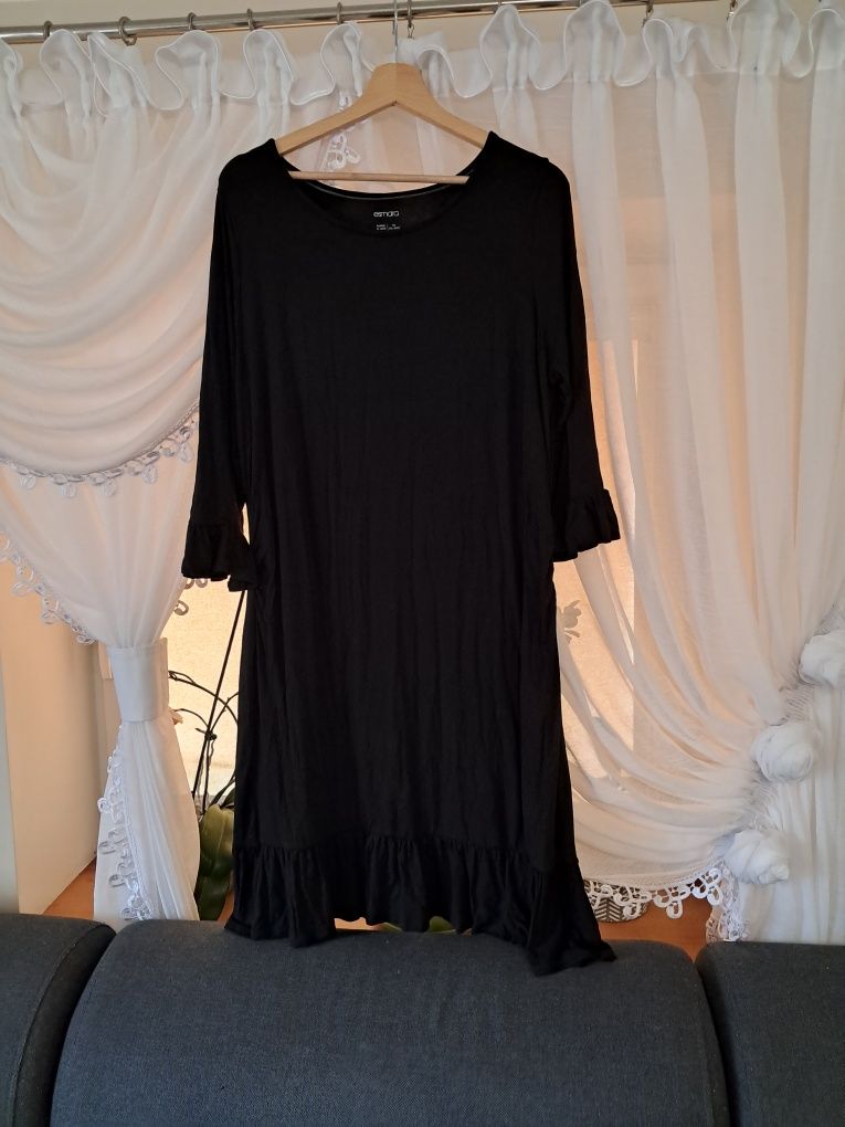 Śliczna czarna sukienka ciążowa rękaw 3/4 ciąża Esmara XL